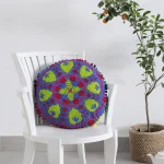 16" Blue Embroidered Cushion Cover
