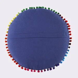 16" Blue Embroidered Cushion Cover - Image 5