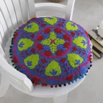 16" Blue Embroidered Cushion Cover - Image 3