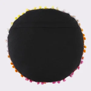16" Decorative Cotton Sofa Round Embroidered Cushion Cover - Image 5