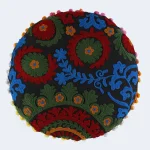 16" Decorative Cotton Sofa Round Embroidered Cushion Cover - Image 2