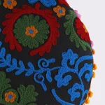 16" Decorative Cotton Sofa Round Embroidered Cushion Cover - Image 4