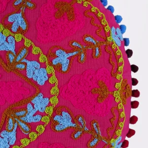 16'' Ethnic Suzani Embroidered Cushion Cover - Image 4