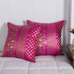 16" Pink Brocade Silk Cushion Cover