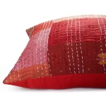 16" Red Colorful Silk Kantha Decorative Sofa Cushion Cover - Image 4
