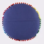 16" Round Embroidered Cushion Cover (Blue) - Image 5