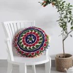 16" White Embroidered Cushion Cover