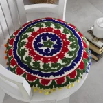 16" White Embroidered Cushion Cover - Image 3