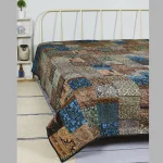 Black Queen Size Patchwork Silk Quilt 90"x108" Inch - Image 4