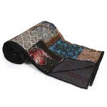 Black Queen Size Patchwork Silk Quilt 90"x108" Inch - Image 2