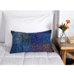 Blue Flower Printed Cotton Pillow Case 20"x12"
