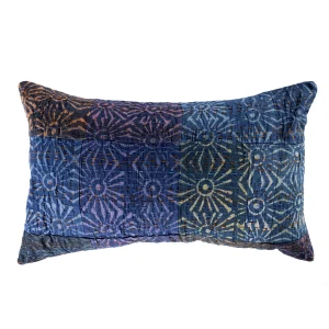 Blue Flower Printed Cotton Pillow Case 20"x12" - Image 3
