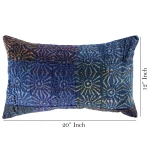 Blue Flower Printed Cotton Pillow Case 20"x12" - Image 6