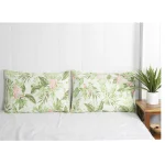 Green Owls Birds Printed Pillow Cover Kantha Quilted