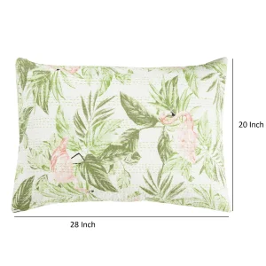 Green Owls Birds Printed Pillow Cover Kantha Quilted - Image 4