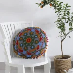 Grey Suzani Embroidered Cushion Cover