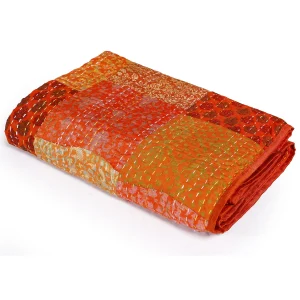 Handmade Kantha Quilt Home Bed Decor Queen Bedspread - Image 3