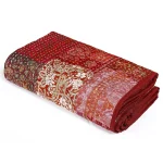 Handmade Kantha Quilt Maroon Color Bedspread - Image 3