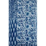 Handmade Kantha Quilted Pillow Cover Indigo Blue Floral Print - Image 5