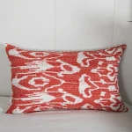 Handmade Red Ikat Print Cotton Cushion Cover - Image 2