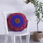 Home Decor Blue Fabric Embroidered Cushion Cover