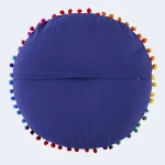 Home Decor Blue Fabric Embroidered Cushion Cover - Image 5
