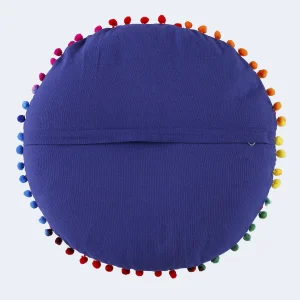 Home Decor Blue Fabric Embroidered Cushion Cover - Image 5