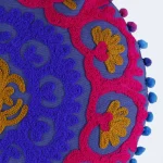 Home Decor Blue Fabric Embroidered Cushion Cover - Image 4