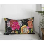 Home Decorative Floral Cushion Case Handmade Kantha Quilted