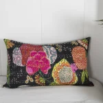 Home Decorative Floral Cushion Case Handmade Kantha Quilted - Image 2