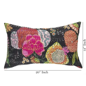 Home Decorative Floral Cushion Case Handmade Kantha Quilted - Image 5