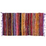 Indian Cotton Chindi Purple Rug Mat 60x90 cm Door Mat - Image 3