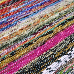 Indian Decorative Turquoise Chindi Area Runner / Rug - Image 4