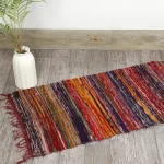 Indian Handmade Brown Area Chindi Rug - Image 2