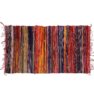 Indian Handmade Brown Area Chindi Rug - Image 3