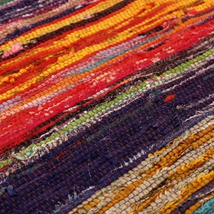 Indian Handmade Brown Area Chindi Rug - Image 4