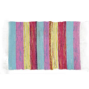 Indian Handmade Dari White Cotton Chindi Rug - Image 3
