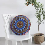 Indian Handmade Embroidered Cushion Cover 16"