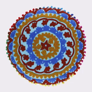 Indian Handmade Embroidered Cushion Cover 16" - Image 3