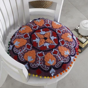 Indian Handmade Purple Cushion Cover - Image 3