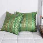 Indian Silk Brocade Cushion Cover Green Color