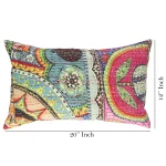 Multi Ikat Print Cotton Kantha Pillow Cover - Image 5