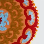 Orange Cushion Cover Suzani Embroidered - Image 4