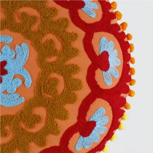 Orange Cushion Cover Suzani Embroidered - Image 4