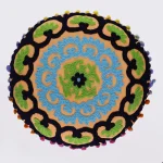 Orange Indian Handmade Embroidered Cushion Cover - Image 2