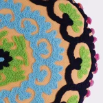 Orange Indian Handmade Embroidered Cushion Cover - Image 4