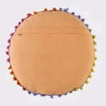 Orange Indian Handmade Embroidered Cushion Cover - Image 5