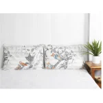 Owls Birds Printed Handmade Kantha Quilted Pillow Cover