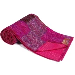 Pink Color Kantha Quilted Queen Gudari 90"x108" - Image 2
