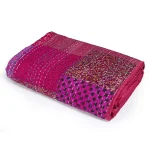 Pink Color Kantha Quilted Queen Gudari 90"x108" - Image 3